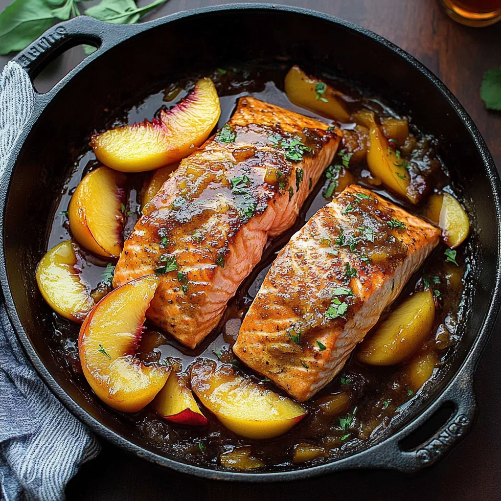 Bourbon Peach Roasted Salmon