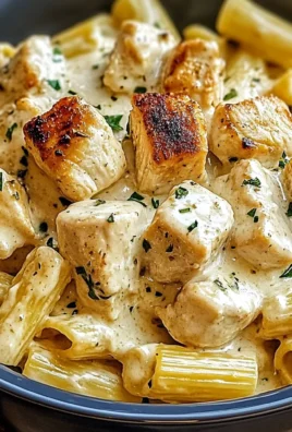 Creamy Garlic Butter Chicken and Rigatoni in Parmesan Sauce