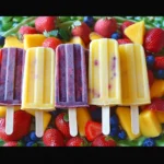 Fresh Mango + Strawberry Popsicles