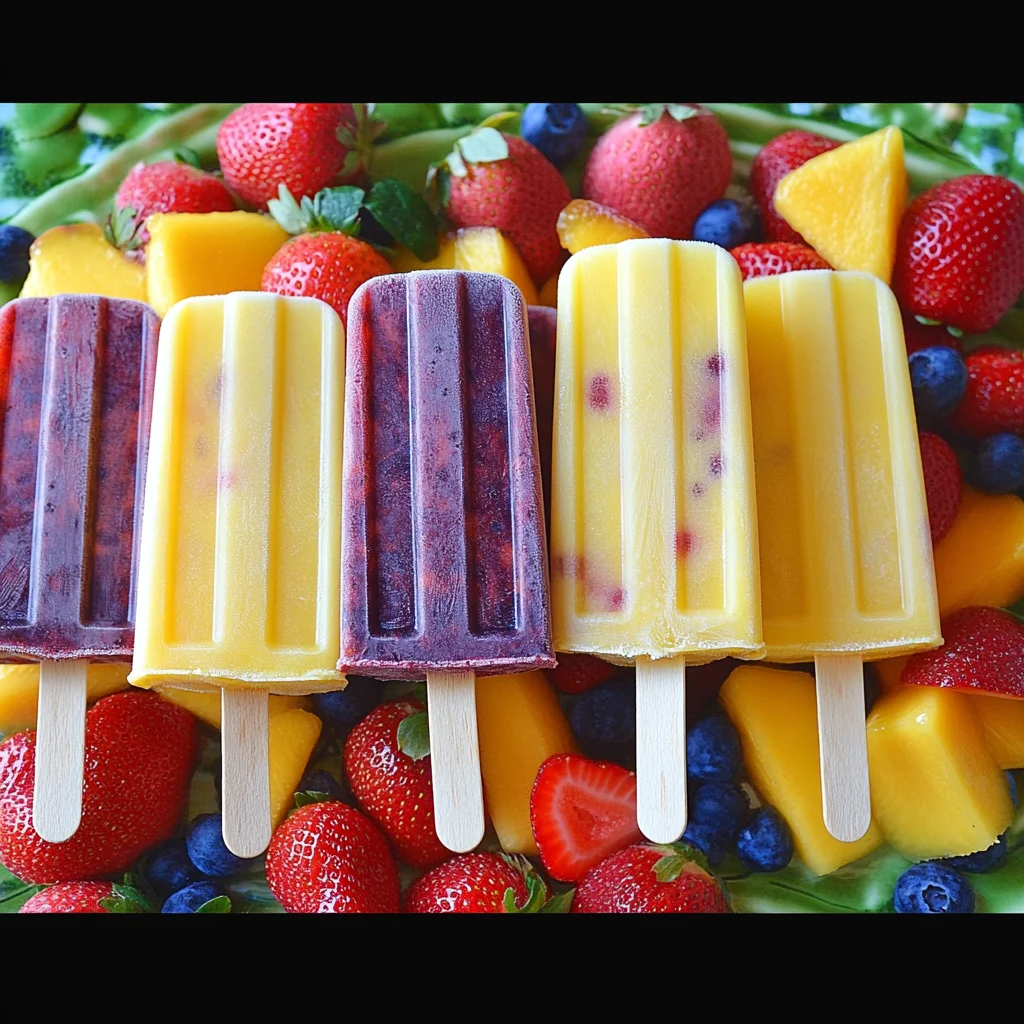 Fresh Mango + Strawberry Popsicles