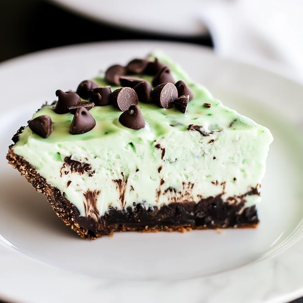 Frozen Mint Chocolate Chip Pie