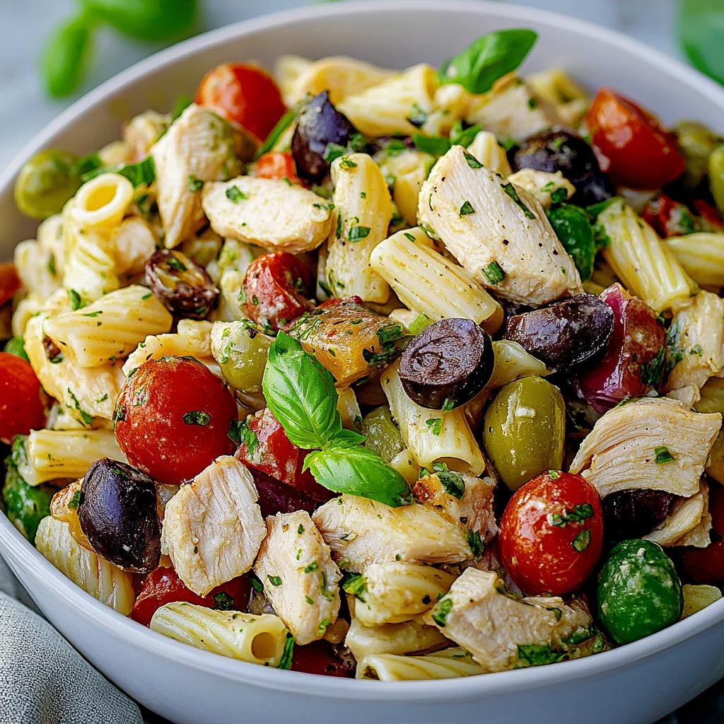 Mediterranean Chicken Pasta Salad