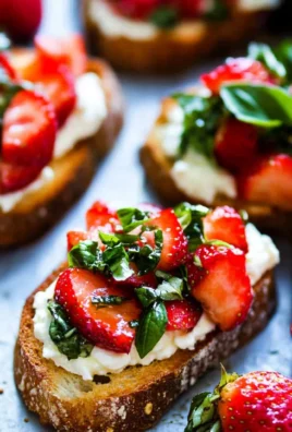 Strawberry Basil Mascarpone Bruschetta