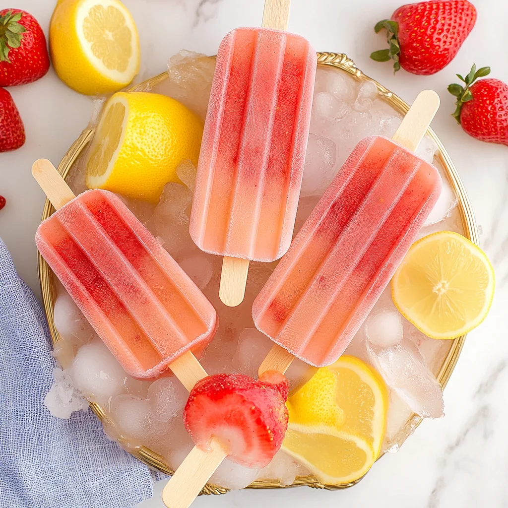 Strawberry Lemonade Popsicles