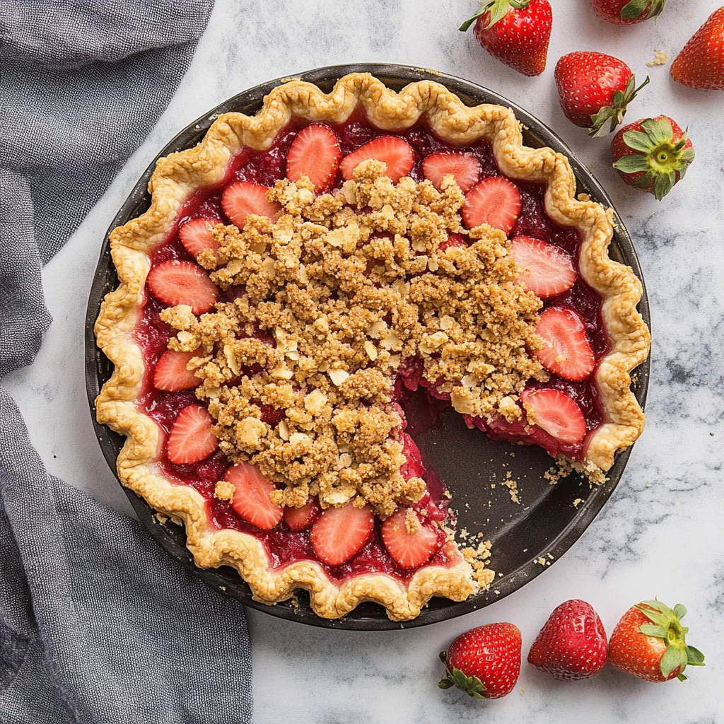 Streusel-Topped Fresh Strawberry Pie + RECIPE VIDEO