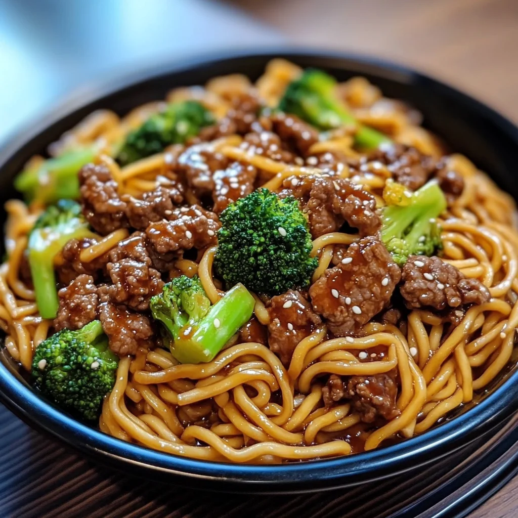 Beef and Broccoli Lo Mein Noodles Recipe