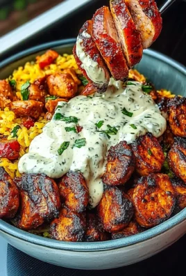 Cajun Chicken & Sausage Bowls with Creamy Cilantro Sauce