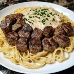 Cajun Spiced Steak Bites with Creamy Fettuccine Alfredo