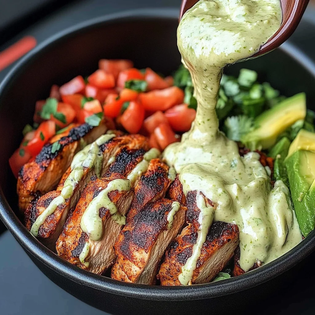 Chipotle Lime Chicken Bowl with Avocado Crema