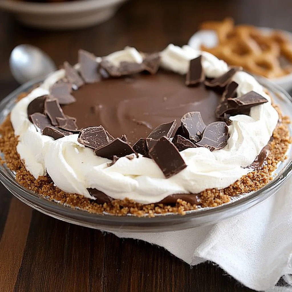 Chocolate Pudding Pretzel Pie