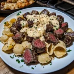 Garlic Butter Steak Bites with Creamy Parmesan Shells
