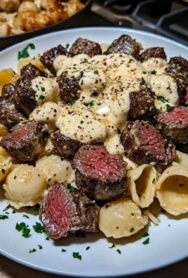 Garlic Butter Steak Bites with Creamy Parmesan Shells