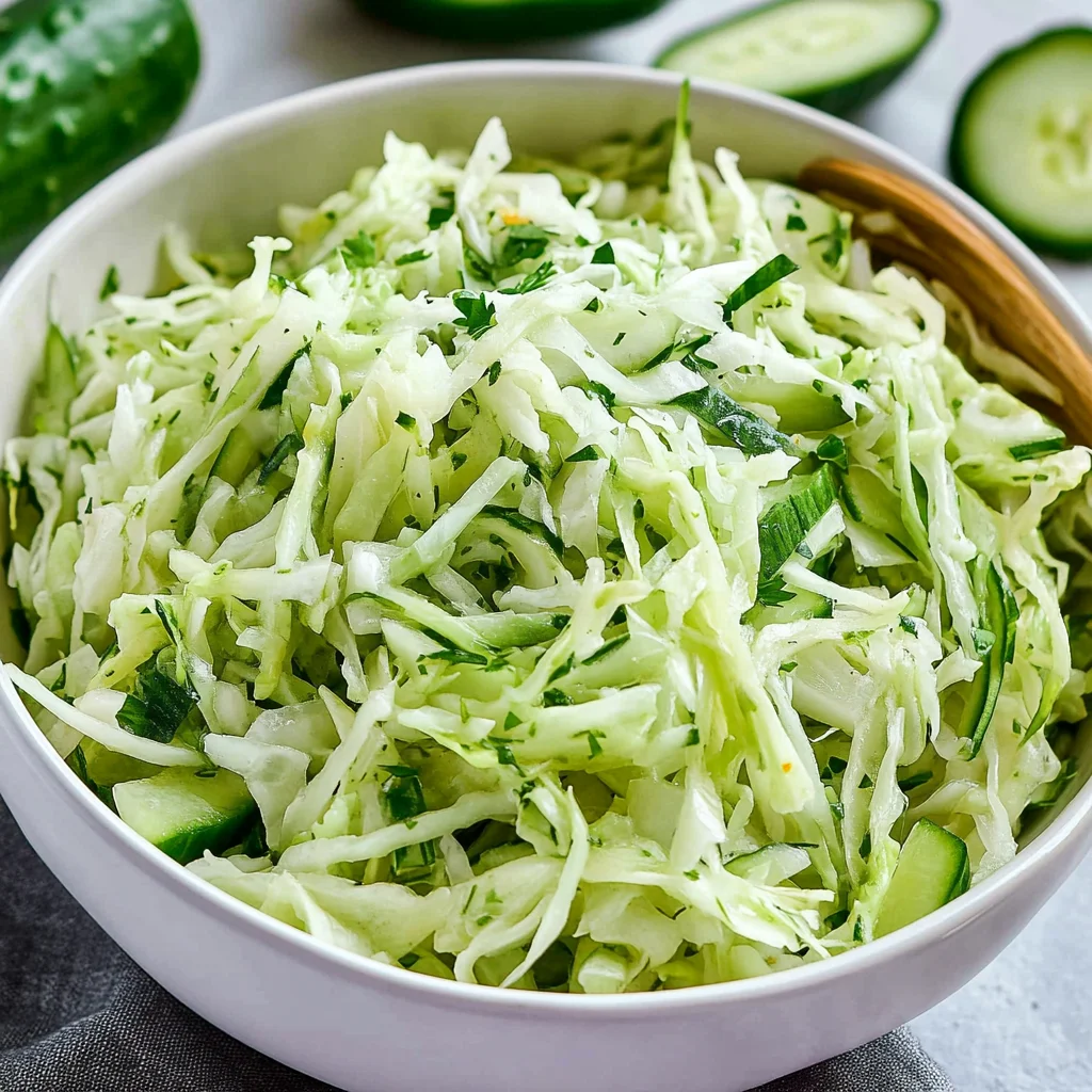 Green Cabbage Cucumber Salad