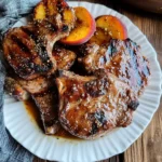 Juicy Grilled beef Chops with Spicy Peach Glaze