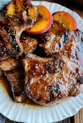 Juicy Grilled beef Chops with Spicy Peach Glaze