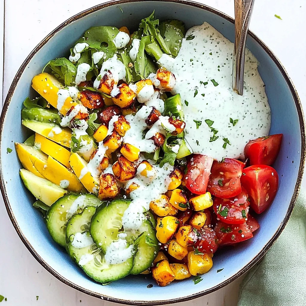Rainbow Veggie Bowls with Jalapeño Ranch