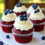 Red Velvet 4th of July Cupcakes