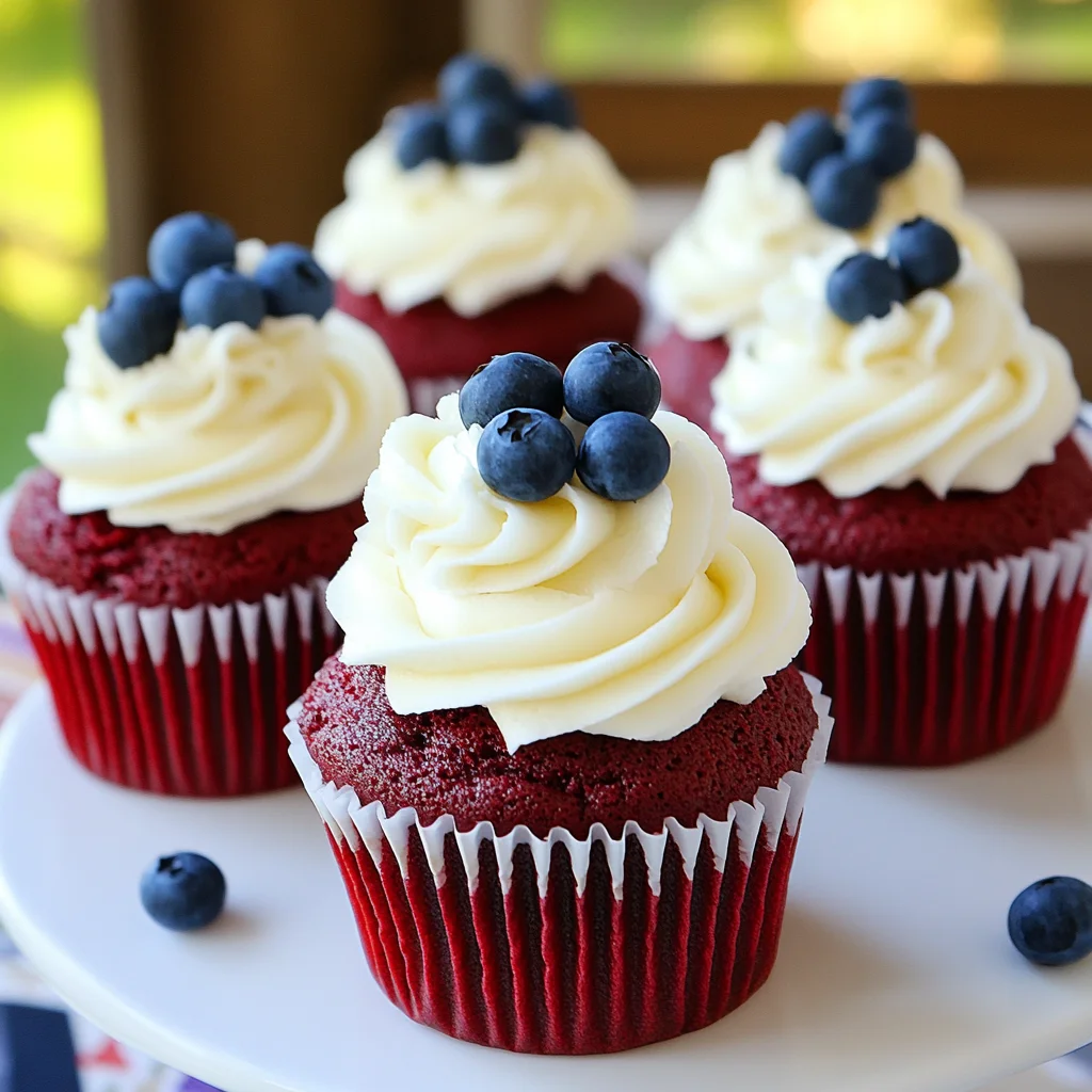 Red Velvet 4th of July Cupcakes