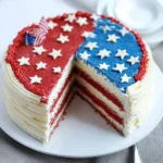Red, White and Blue Flag Cake