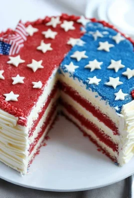Red, White and Blue Flag Cake