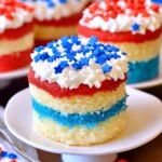 Red, White, and Blue Mini Cakes