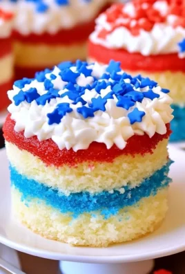 Red, White, and Blue Mini Cakes