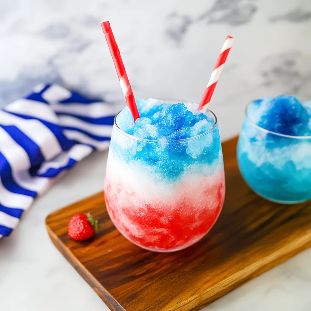 Red, White, and Blue Slushies (alcohol free)