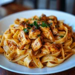 SPICY CAJUN CHICKEN FETTUCCINE IN CREAMY GARLIC SAUCE
