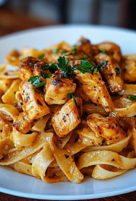 SPICY CAJUN CHICKEN FETTUCCINE IN CREAMY GARLIC SAUCE