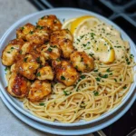 Zesty Lemon Butter Chicken served with creamy parmesan linguine