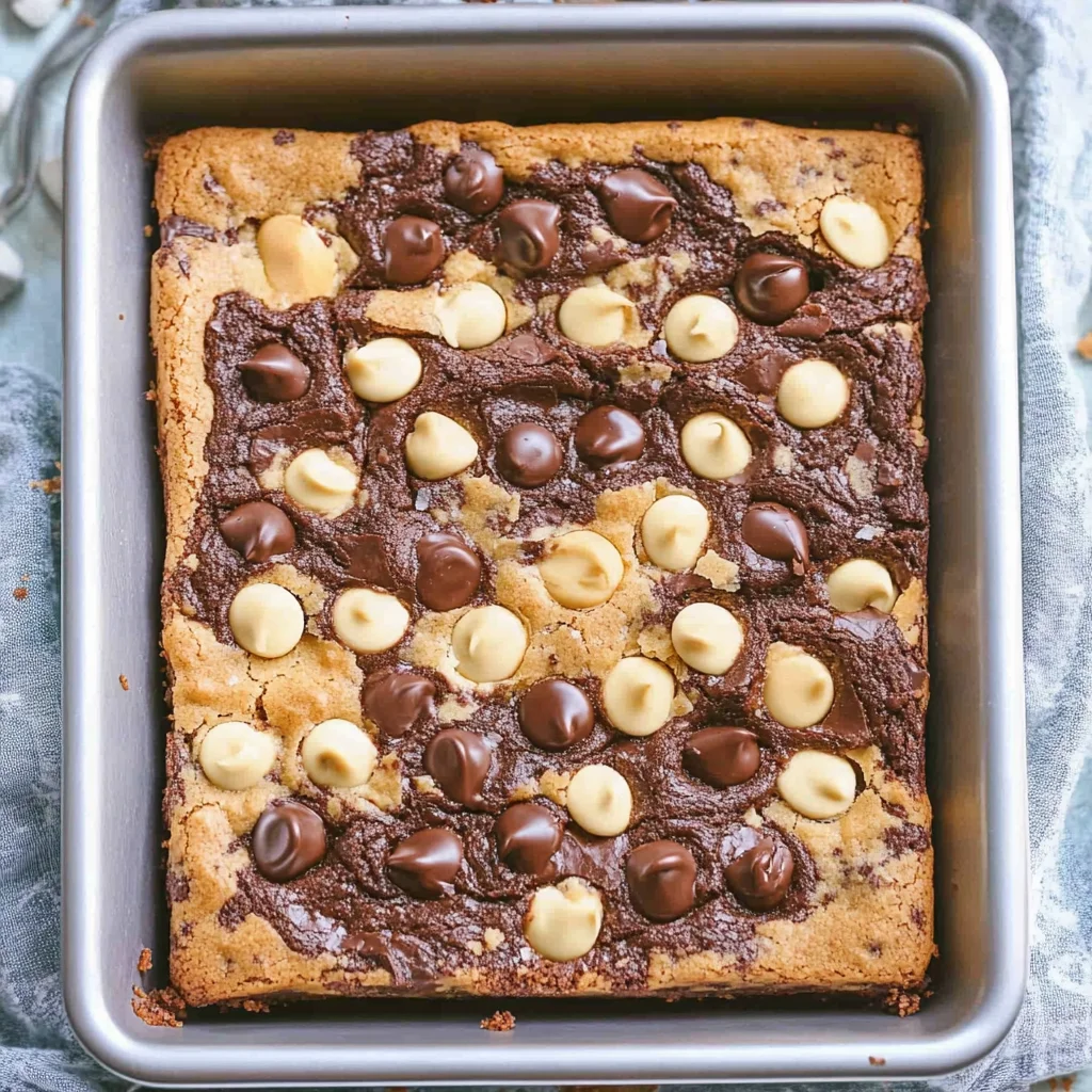 Best of Both World Brookie Bars = Cookie Brownie Bars Recipe
