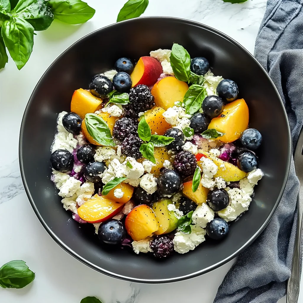 Blueberry Peach Feta Salad