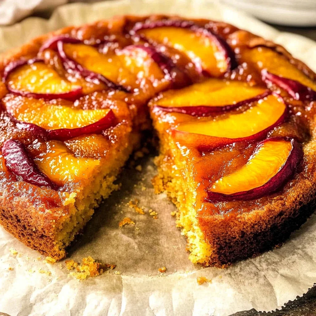 Bourbon Peach Upside-Down Cake