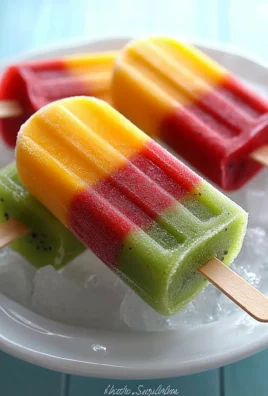 Frozen Mango, Kiwi, Raspberry Pops