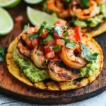 Grilled Shrimp Tostadas with Guacamole & Pico de Gallo