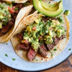 Grilled Steak Tacos with Avocado Salsa
