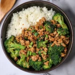 Honey Sriracha Ground Chicken and Broccoli