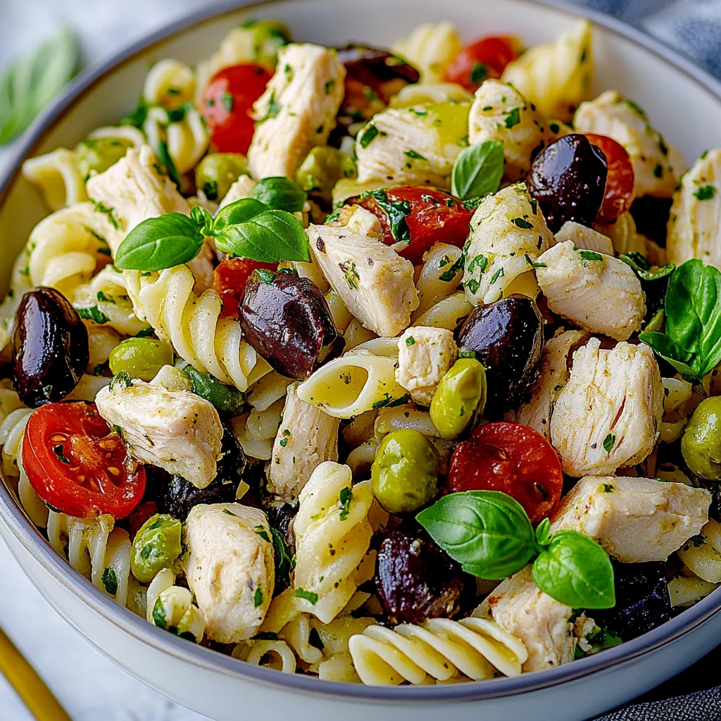 Mediterranean Chicken Pasta Salad