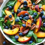 Peach Blueberry Spinach Salad