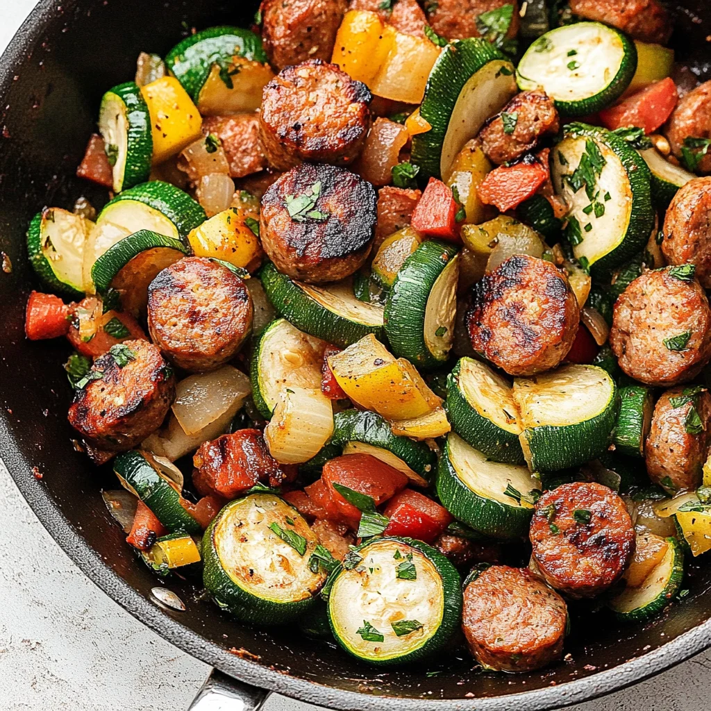 Skillet Sausage and Zucchini