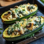 Spinach, Mushroom, and Ricotta Stuffed Zucchini Boats Recipe