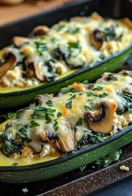 Spinach, Mushroom, and Ricotta Stuffed Zucchini Boats Recipe