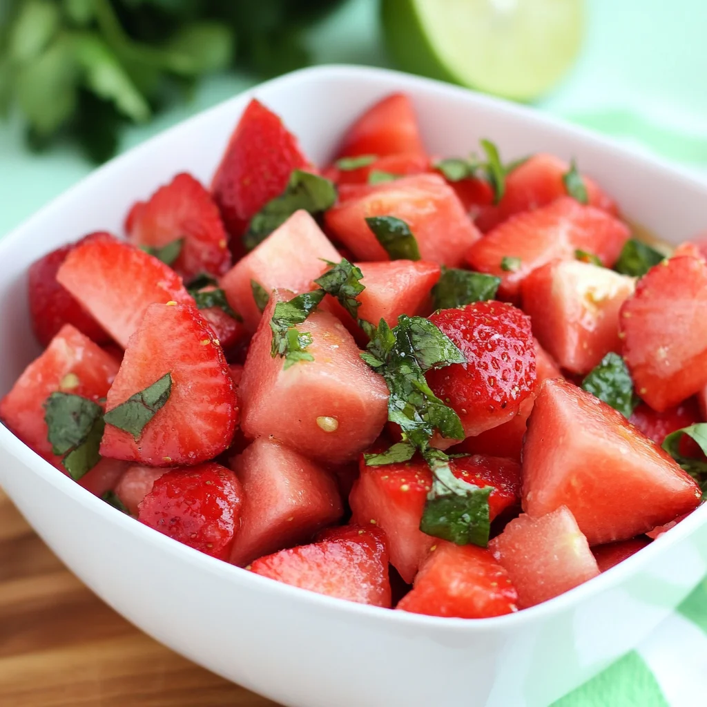 Strawberry Watermelon Salad with Honey Lime Vinaigrette