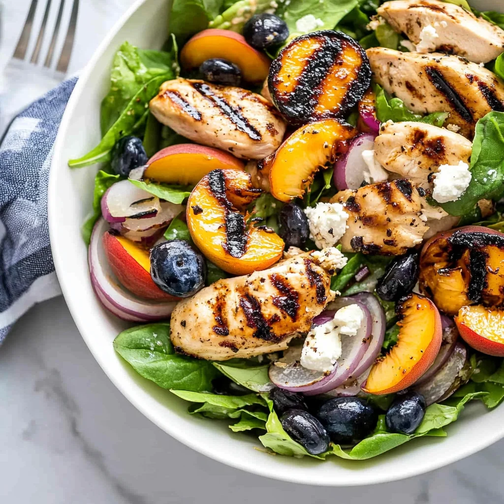 The Ultimate Grilled Peach Chicken Salad