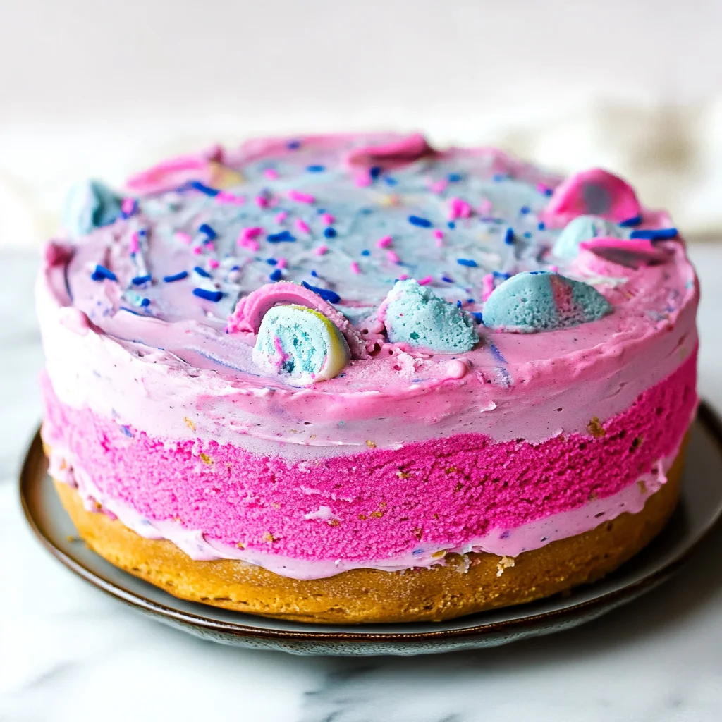 Vegan Cotton Candy Ice Cream Cake