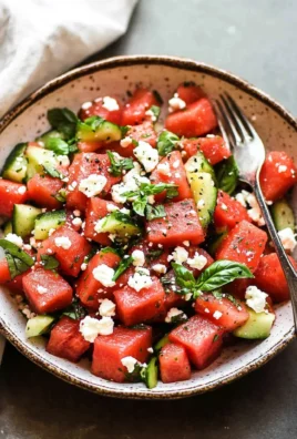Watermelon Basil Salad with Feta