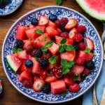 Watermelon Fruit Salad with Lime Mint Dressing