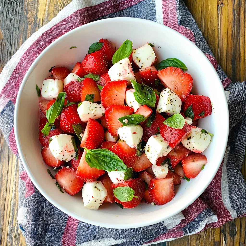 Watermelon Strawberry Caprese Salad