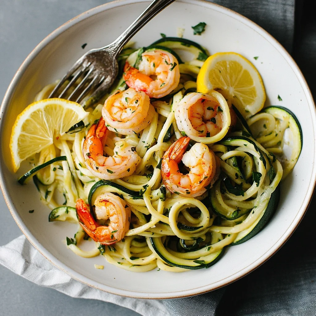 Zucchini Pasta with Lemon Garlic Shrimp