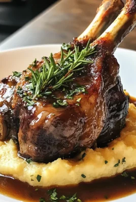 Braised Lamb Shank with Velvety Roasted Garlic Puree